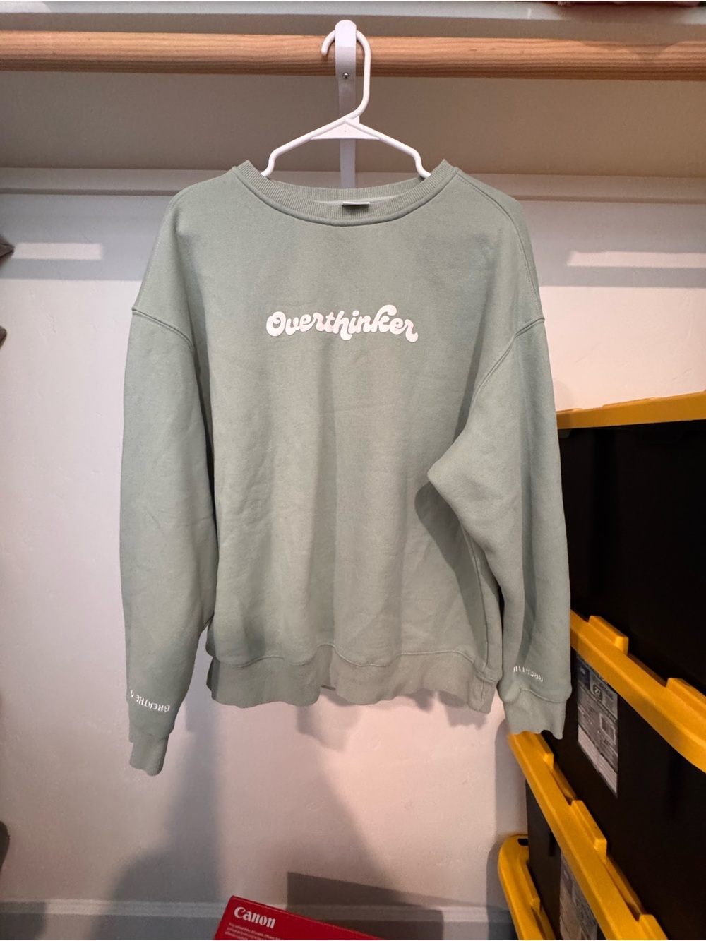 Sage Green "Overthinker" Crewneck Sweatshirt